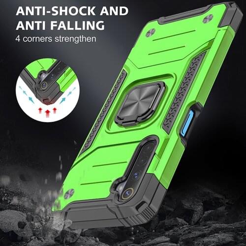 Drop resistance Rugged Case For Realme 6 Armor Fall resistant impact Shock proof Shield Car Magnetic Cover