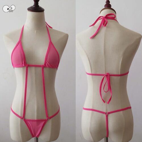 See Through Mesh Sexy Extreme Mini Bikini Micro Sheer Thong Bathing Suit Exotic String Bikinis Swimwear Female Swimsuit Costume