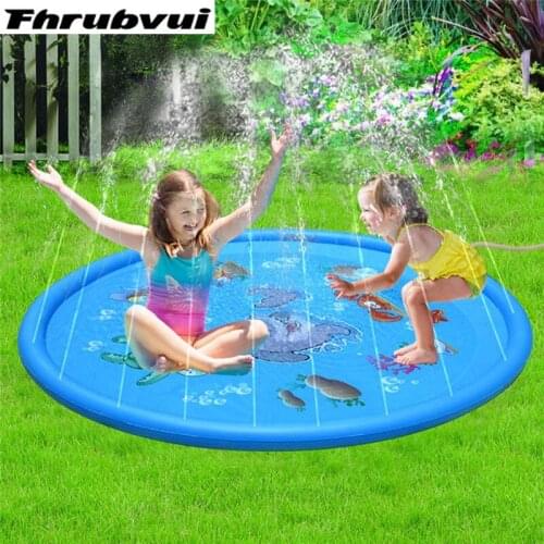 100-170Cm Hot Summer Kids Water Sprinkler Splash Play Pool Playing Sprinkler Mat Yard Outdoor Fun Multicolour Material Cushion