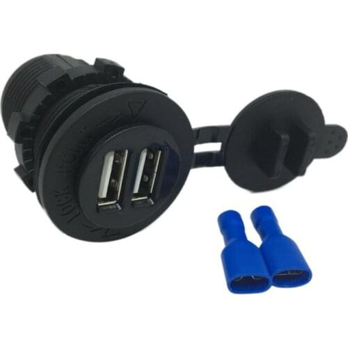 12V 5V Outlet 2.1A Dual 2 USB Port Charger Cigarette Lighter Socket Splitter For Car Auto Motorcycle Truck Boat Marine New
