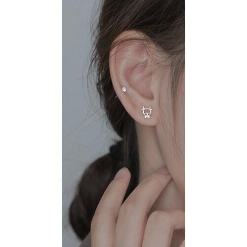 Stud Earrings Calf Zodiac For Women Cute Sweet Simple Korean Vintage Fashion Design Hot Sale Student Lady Daily Jewelry BOYULIGE