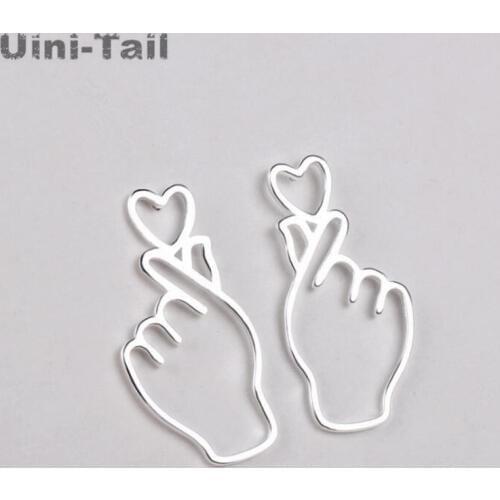 Uini-Tail hot new 925 sterling silver creative personality Korean cute net red earrings fashion wild high quality jewelry