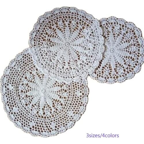 Modern lace cotton crochet Placemat coffee Table place Mat cloth Doily Cup drink tea Coaster mug wedding Christmas Pad kitchen