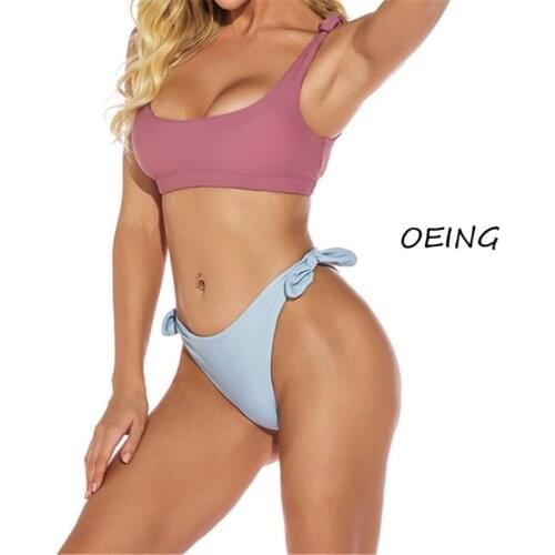 Patchwork Thong Bikini Plus Size 2 Piece Sets Womens Bikini 2021 Swimsuit Bikini Sexy Swimsuit Bathing Suit Women