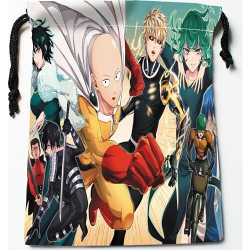 New Arrilval ONE PUNCH-MAN Anime Drawstring Bags Custom Storage Printed Receive Bag Compression Type Bags Size 18x22cm 12.2