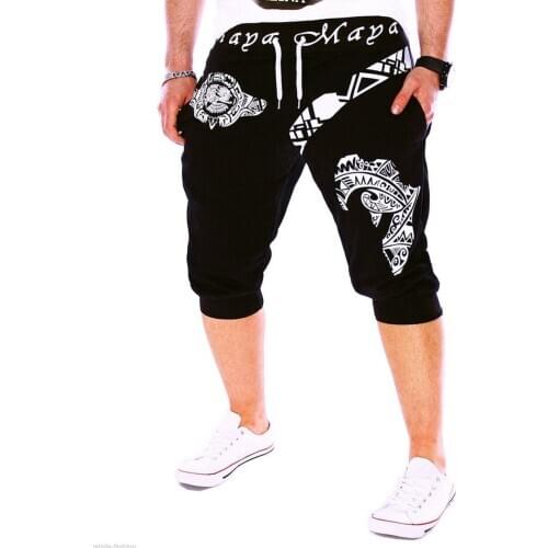 ZOGAA Men Summer Casual Slim Harlan Shorts Fashion Italian Print Design Fitness Cropped shortsCotton Tights Sports Casual Shorts