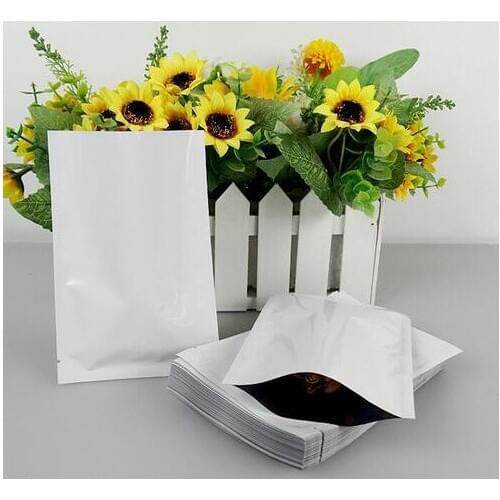100Pcs/Lot Size:12x18cm New Heat Seal Aluminum Foil Bags White Color Plain Pocket Mylar Vacuum Bags for Food Storage