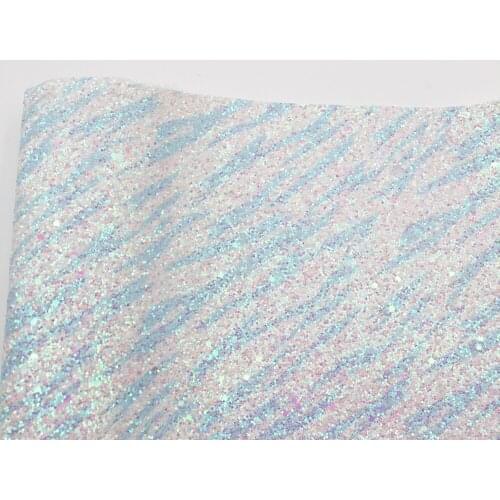12.2" x 8.2" Sapphire Printed Glitter Leather Vinyl Fabric with Soft Color Matching Backing for Accessories Bows DIY Shoes Bags