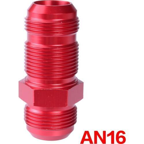 ESPEEDER AN 16 Aluminum Straight Fuel Adapter Flare Bulkhead Red Adaptors Fittings