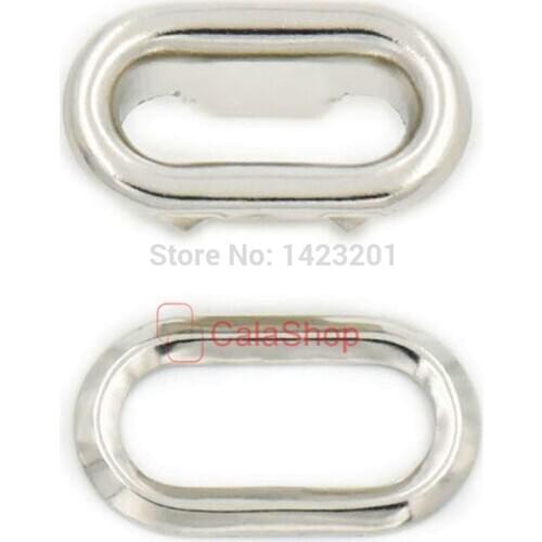 200 pcs / Lot 4mm x 7mm Metal Oval shaped Grommet Eyelets with washers Canvas Self Backing Nickle