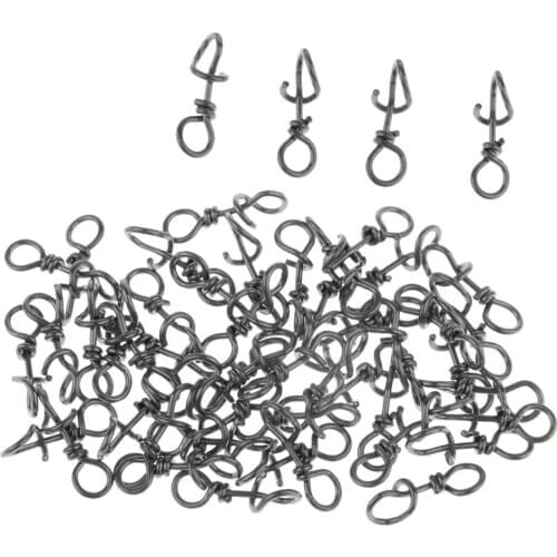 50x High Strength Stainless Steel Quick Lock Fishing Snaps Clips Swivels Fishing Gear Accessories