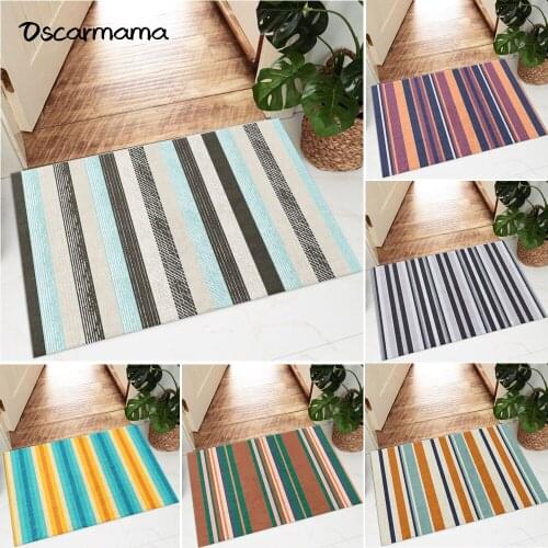Bohemian Classic Nordic Plaid Stripe Bedroom Rug Entrance Hall Carpet Kitchen Clean Feet Room Mat Balcony Terrace Accessories