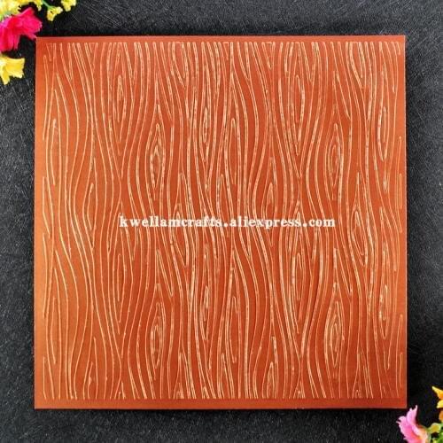 Large Size Wood grain Plastic Embossing Folder For Scrapbook DIY Album Card Tool Plastic Template 19.8x19.8cm 8092504