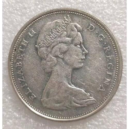Canada 20 Cents Elizabeth 1965 Old 100% Real Silver Original Coins Collectible Coin