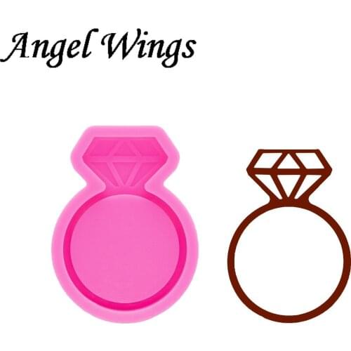 Ring Silicone Molds, Square/Round Backed Shaker Crafting Mold Crafts with Epoxy Resin Art Diy, Chocolate Fondant Molds DY1082