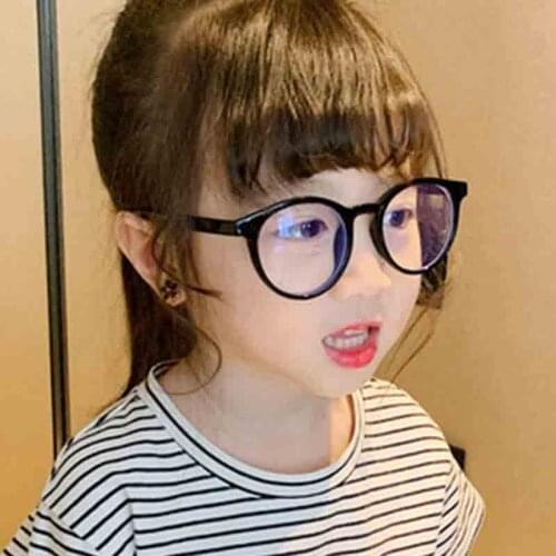 Anti Blue Light Round Child Glasses Vintage Boys Girls Color Matching Eyewear Frame Protection Kids Eye Spectacles Frames AG20