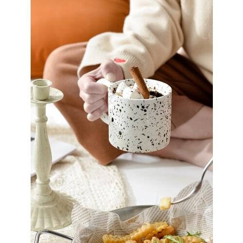 Nordic ink-spraying mug ins wind ceramic coffee cup creative personality couple water cup home design sense cup
