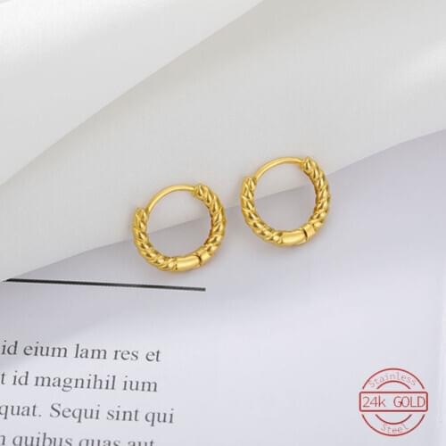 Trendy Circle Hoop Earrings Gold Color Metal European Modern Female Round Earring For Women Wedding Jewelry Gift Aretes De Mujer
