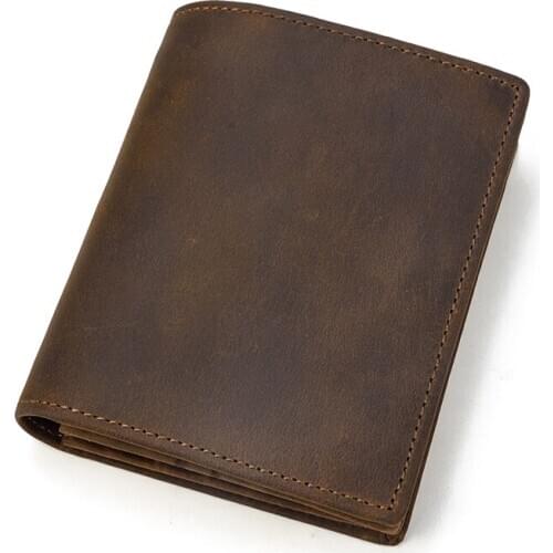 Luufan Mens Genuine Leather Short Wallet Pocket Purse Wallet For Credit Card Coins Photo Real Soft Leather Dollar Cash Purse