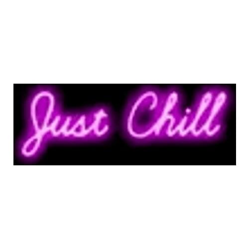 14“ Just Chill Purple Acrylic Custom Neon Light Lamp Sign Beer Bar Handmade Glass Decorate Home Wall Room Windows Tube Artwork