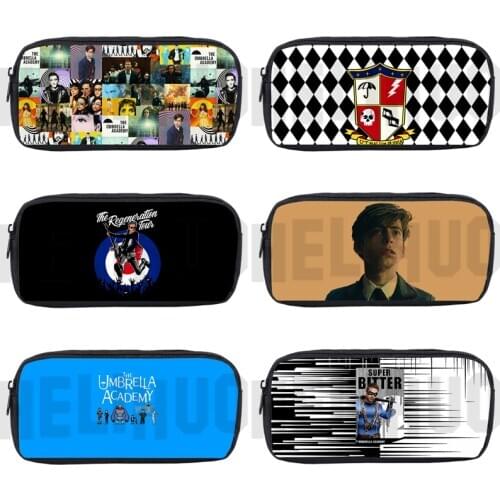 New 3D Print The Umbrella Academy Pencil Case Boys School Supplies Women Cosmetic Bags Cases Makeup Box Stationery Pouch Pen Bag