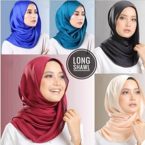 2019 New Arrival Smooth Matt Color Satin Scarf Shawls Plain Solider Colors Satin Hijab muslim scarves/scarf