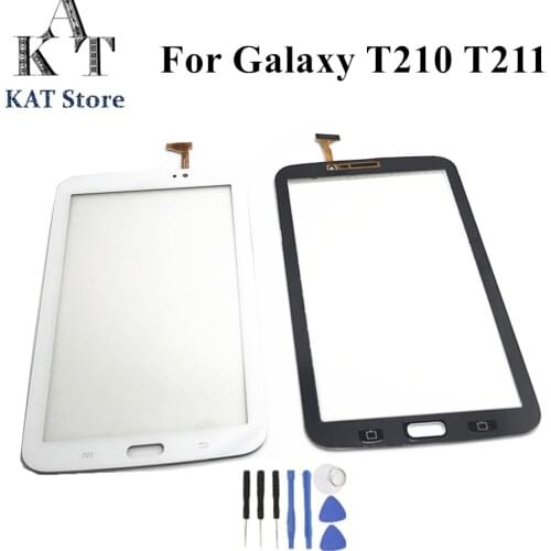 KAT For Samsung Galaxy Tab 3 7.0 SM-T210 T210 T211 Front Glass Digitizer Panel Touch Screen Replacement Gift Tools