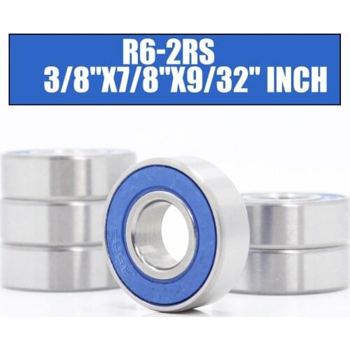 FUSHI R6rs Bearings Blue Sealed Inch Size , ABEC-3 R6-2RS Shaft Ball Bearing R6 Parts For Hobby RC Car Truck , Pick of 6 Pcs