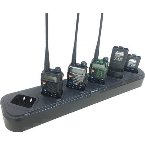Six-way Battery Charger for BAOFENG UV-5R Walkie Talkie Single-row Socket uv5r Intercom interphone Radio Stantion Accessory