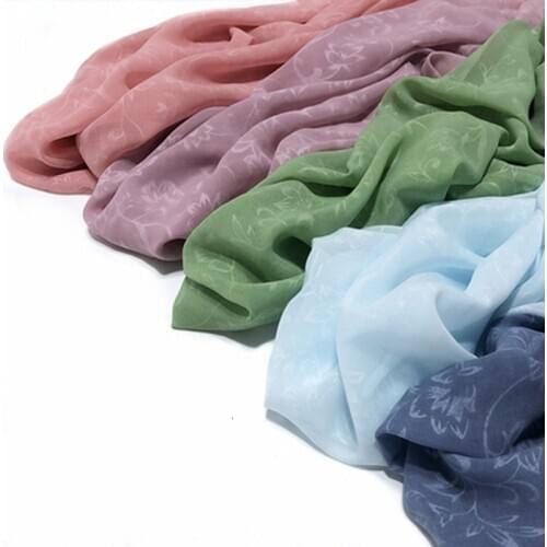 Chiffon Scarf Hijab Silky Fabric Summer Fabric Light Soft DIY Wedding Dress Fabric 1 Yard