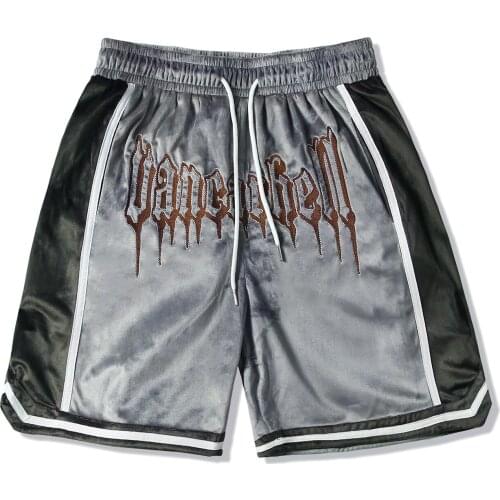 Summer Hip Hop Casual Shorts Embroidery Color Block Patchwork Jogger Cargo Cotton Short Pants Men Loose Streetwear Sweatpants