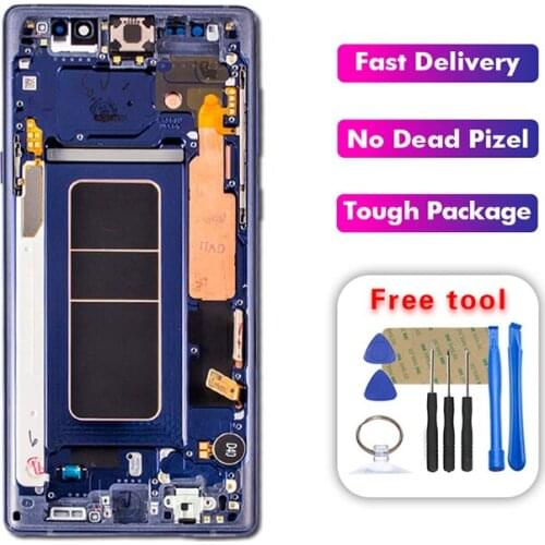 🔥SUPER AMOLED LCD For SAMSUNG-GALAXY Note 9 Note9 N960D N960F LCD Display Touch Screen Digitizer Assembly With Frame