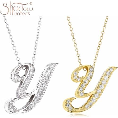 SHADOWHUNTERS Genuine Sterling Silver 925 Lucky Letter Y Pendant Necklaces For Women High Quality Japan Women Gift