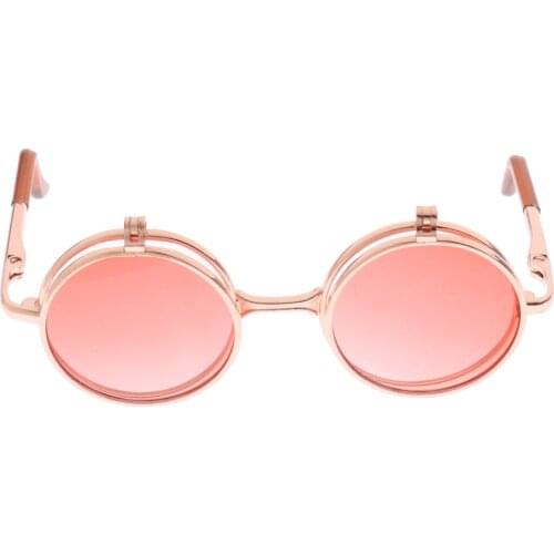 1/6 BJD Copper Double Fold Sunglasses Round Glasses for Blythe 12inch Doll