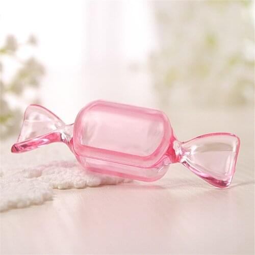 10pcs Mini Plastic Transparent Candy Box Candy-shaped Storage Container Diy Wedding Supplies