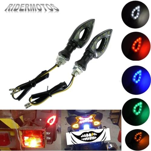 2Pcs Universal Motorcycle 12V LED Turn Signal Light Amber Blade Lamp Indicator Blinker Light For Harley Touring Glide For Honda