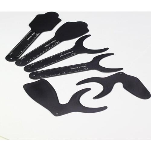 6pcs/set Dental Orthodontic Black Background Photo Image Contrast Board Oral Cheek Plate with Scale Mark