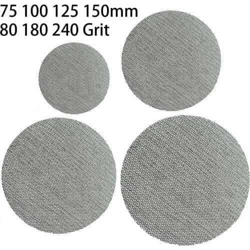75-150mm Mesh Sanding Discs Hook & Loop Sandpaper Autonet Sheet Dust Free Anti-blocking 80/180/240 Grits For Wood Sanding