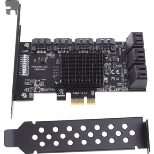 K92C Sata Pcie 1x Adapter 10 Pcie Ports to Sata 3.0 USB 3.0 Interface,Surport Windows7/8/10，MacOS
