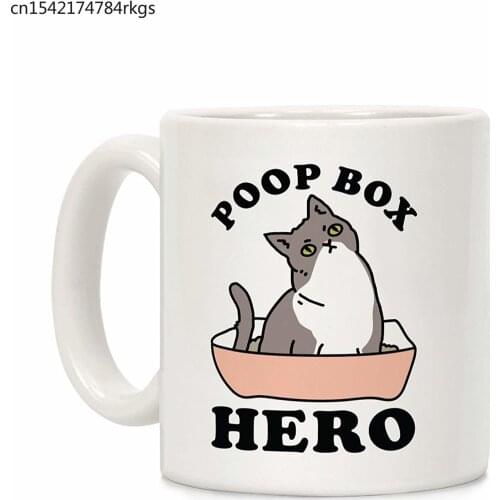 Poop Box Hero White 11 Ounce Ceramic Coffee Mug