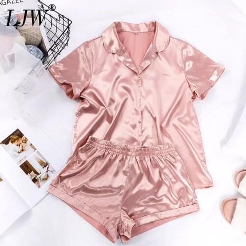 Free shipping 12-20y Teens Girls Sleepwear Summer Pajamas Set Pink Ice Silk Solid Teenager Short Sleeve Casual Home Wear Girls