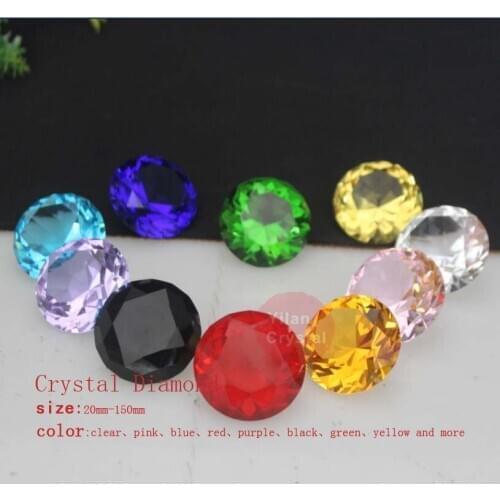 Free Shipping 20mm-100mm Colorful Crystal Glass Paper Weight Diamond for Decoration