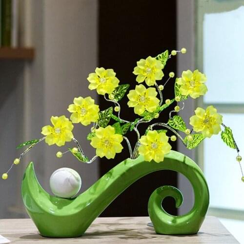 Crystal flower Home Decoration Crafts creative ceramic vase figurines decorations Miniatures Wedding Gifts Fashion Decoration