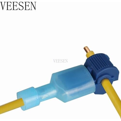 40Pcs Quick Electrical Cable Connectors Snap Splice Lock Wire Terminals Crimp T-Tap Blue Insulated Disconnect