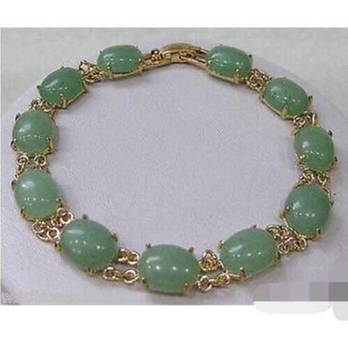 Ewelry stone Pea green stone bracelet AAA style Fine jewe Noble 100% Natural stone
