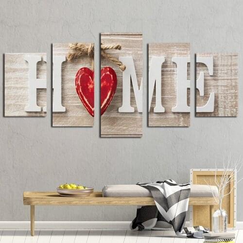 "HME and the red love O" canvas painting poster print high-definition picture nordic decoration home for bedroom living room