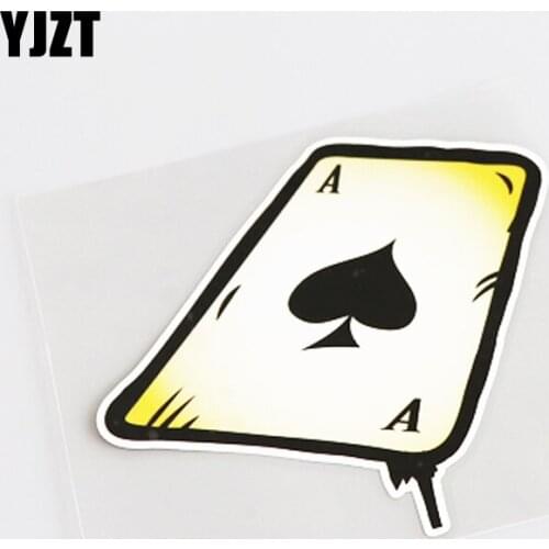 YJZT 13CM*11.8CM Interesting POKER Waterproof Car Sticker Decal PVC Accessories 13-0627