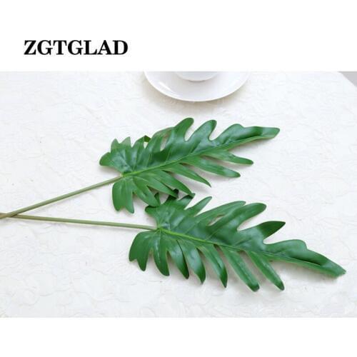 1Pcs New Large Artificial Palm Leaf Green Plants Flores Home Wedding DIY Decoration Cheap Fake Plant Leaves