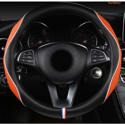 KAHOOL Leather Car Steering Wheel Cover For Renaults Duster Megane 2 3 koleos Logan sandero Scenic 2