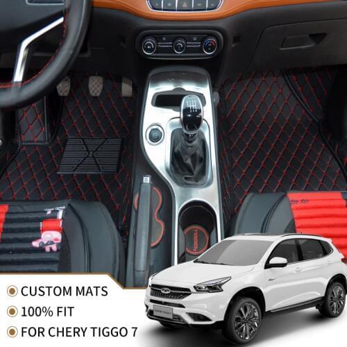 Flash mat leather car floor mats for Chery Tiggo 7 2016 2017 2018 2019 2020 Custom foot Pads automobile carpet covers
